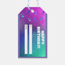 ハッピーバースデーギフトラベル（紫）