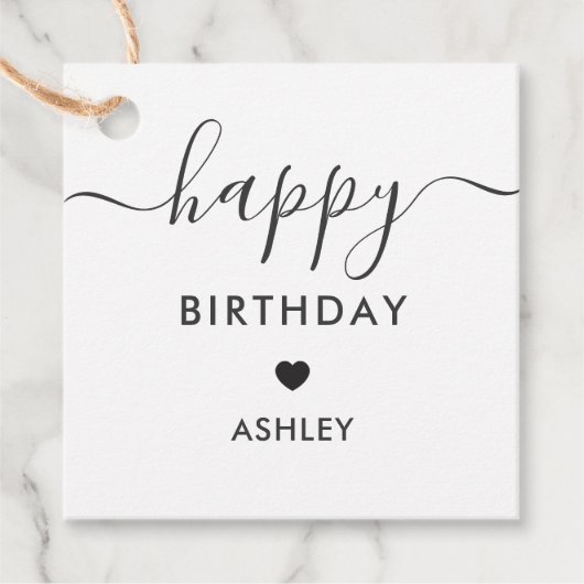 ハッピーバースデーギフトラベル、誕生日ラベル、クラフト フェイバータグ (正面)