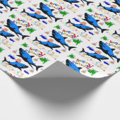 ハッピーバースデーギフト包装紙サメ ラッピングペーパー (角)