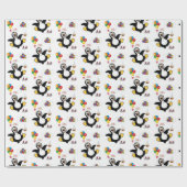 ハッピーバースデーギフト包装紙ペンギン ラッピングペーパー (フラット)