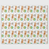 ハッピーバースデーギフト包装紙モンキーツイヤー ラッピングペーパー (フラット)