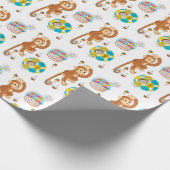 ハッピーバースデーギフト包装紙モンキーツイヤー ラッピングペーパー (角)