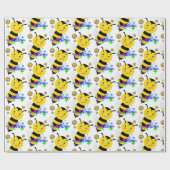 ハッピーバースデーギフト包装紙（昆虫）マルハナバチ ラッピングペーパー (フラット)