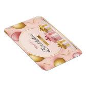 ハッピーバースデーギフト愛ケーキ金ゴールドピンク風船 マグネット (右側)