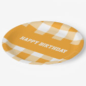 ハッピーバースデーギンガム ペーパープレート (アングル)