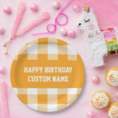 ハッピーバースデーギンガム ペーパープレート (パーティー)