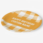 ハッピーバースデーギンガム ペーパープレート (アングル)