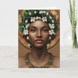 ハッピーバースデークイーン，美しいアフリカ系アメリカ人 カード