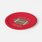 ハッピーバースデークラシックサッカーレッド紙プレート ペーパープレート (アングル)