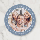 ハッピーバースデークラシックシンプルの家族写真 フェイバータグ (正面)