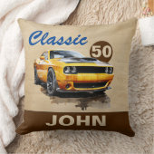 ハッピーバースデークラシックマッスルカー クッション (ブランケット)