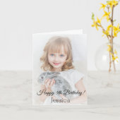 ハッピーバースデークラシック書道写真 カード (黄色い花)