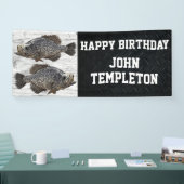 ハッピーバースデークラッピー魚釣りアングラーパーティー 横断幕 (トレードショー)