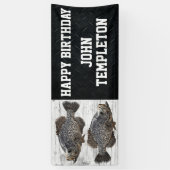 ハッピーバースデークラッピー魚釣りアングラーパーティー 横断幕 (縦)