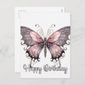 ハッピーバースデークリエイティブバタフライデザイン シーズンポストカード (正面/裏面)