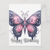 ハッピーバースデークリエイティブバタフライデザイン シーズンポストカード (正面)