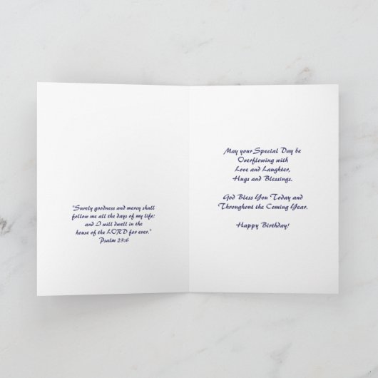 ハッピーバースデークリスチャンカードバラ カード (内部)