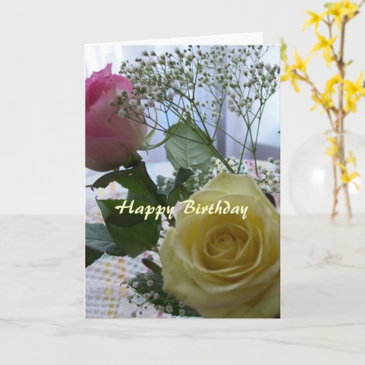 ハッピーバースデークリスチャンカードバラ カード (黄色い花)