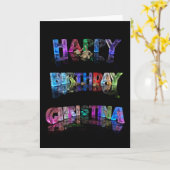 ハッピーバースデークリスティナカード カード (黄色い花)