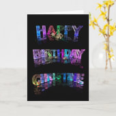 ハッピーバースデークリスティンカード カード (黄色い花)