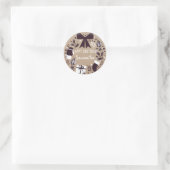 ハッピーバースデークリスマスフローラリースクラフト ラウンドシール (バッグ)