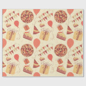 ハッピーバースデークリーム ラッピングペーパー (フラット)