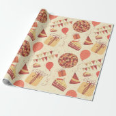 ハッピーバースデークリーム ラッピングペーパー (アンロールド)