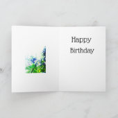 *~*ハッピーバースデークレマチスブルーフラワー カード (内部)