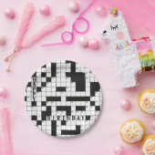 ハッピーバースデークロスワードパズル ペーパープレート (パーティー)