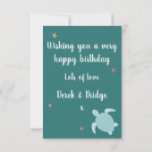 ハッピーバースデークールブルー水中海 サンキューカード (裏面)