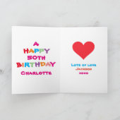 ハッピーバースデークール任意の年齢の名前かわいい誕生日 カード (内部)