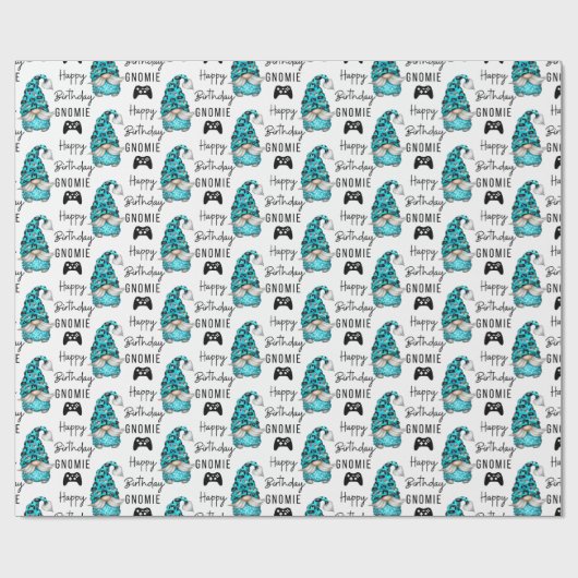 ハッピーバースデーグノミーゲーマーラッピング紙 ラッピングペーパー (フラット)