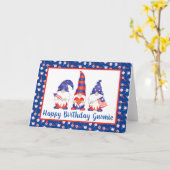 ハッピーバースデーグノミー赤白青 カード (黄色い花)