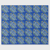 ハッピーバースデーグラフィック（青） ラッピングペーパー (フラット)