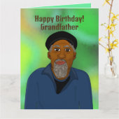 ハッピーバースデーグランダアフリカ系アメリカン カード (黄色い花)