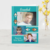 ハッピーバースデーグランドターコイズ写真 カード (黄色い花)