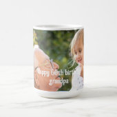 ハッピーバースデーグランドパのパーソナライズ写真 コーヒーマグカップ (中央)