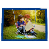 ハッピーバースデーグランドパカスタムグランドキッズ写真 ラージペーパーバッグ (裏面)