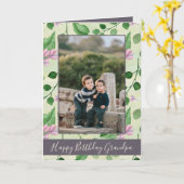 ハッピーバースデーグランドパフローラ写真 カード (黄色い花)