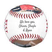 ハッピーバースデーグランドパモダン4フォトコラージュ 野球ボール (裏面)