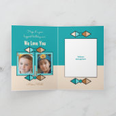 ハッピーバースデーグランドフォトターコイズとクリーム カード (内部)