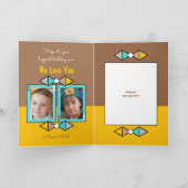 ハッピーバースデーグランドフォト茶色と黄色 カード (内部)