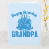 ハッピーバースデーグランパカードとケーキミニマリスト カード (黄色い花)