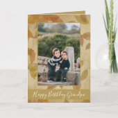ハッピーバースデーグランパフォトオータムテーマ カード (正面)