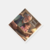 ハッピーバースデーグランパ スタンダードカクテルナプキン (角)