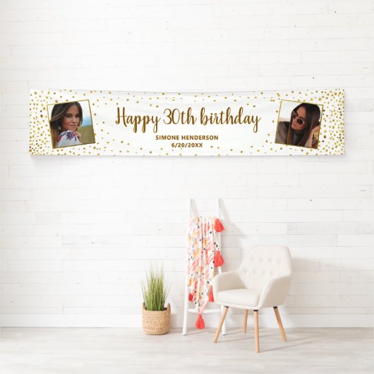 ハッピーバースデーグリッター2写真Any Age Extra Long 横断幕 (インサイチュ)