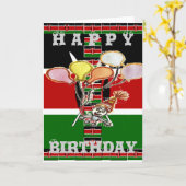 ハッピーバースデーグリーティングカードの垂直テンプレート カード (黄色い花)