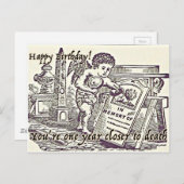 ハッピーバースデーグリーティングカードダークユーモアおもしろい ポストカード (正面/裏面)