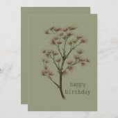 ハッピーバースデーグリーティングカード植物学 招待状 (正面/裏面)