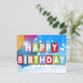 ハッピーバースデーグリーティングカード1 ポストカード (スタンド正面)